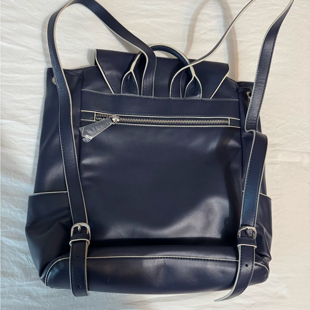 NWOT Vera Bradley Navy Blue Leather Backpack - Picture 5 of 5